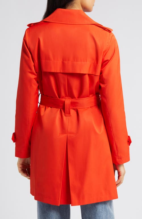 Sam Edelman Water Repellent Cotton Blend Trench Coat In Orange