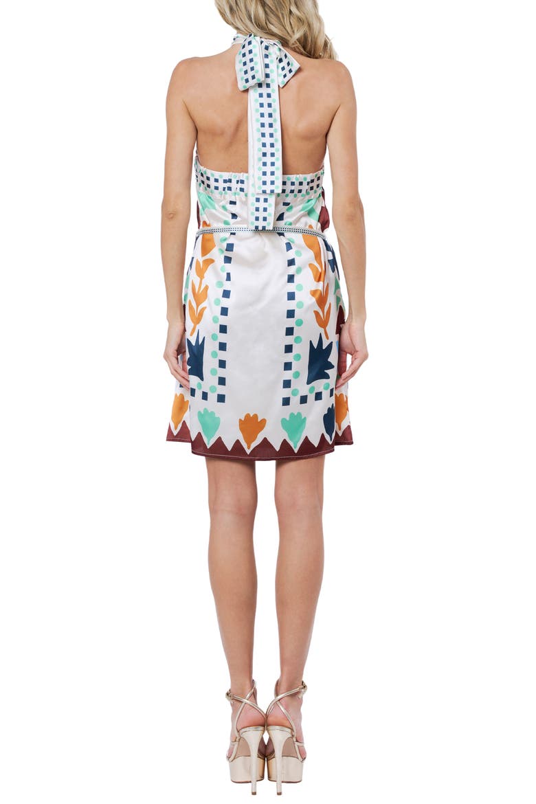Lio Sleeveless Tie Waist Dress, Alternate, color, WHITE MULTI