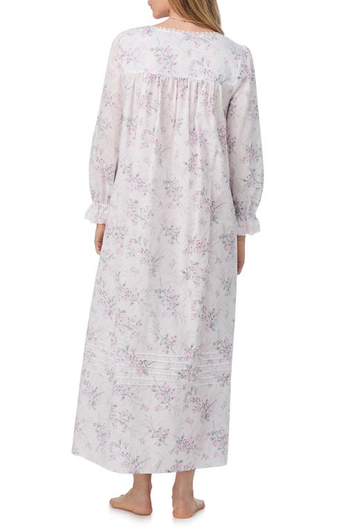 Eileen West Long Sleeve Cotton Lawn Nightgown In White