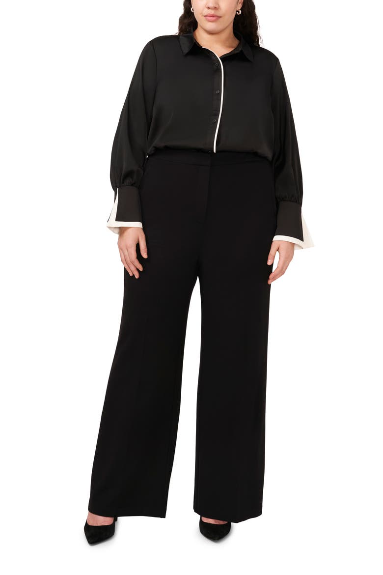 High Waist Straight Leg Pants, Alternate, color, RICH BLACK