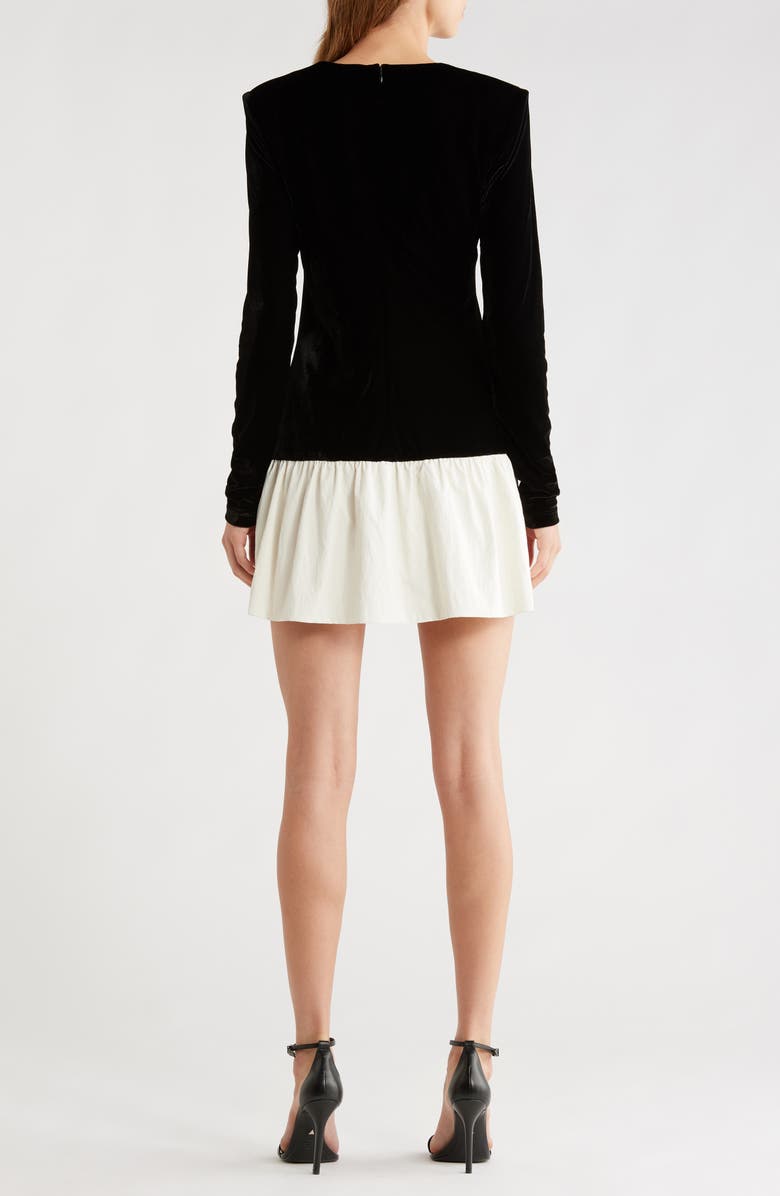 WAYF Maddie Long Sleeve Minidress, Alternate, color, Black