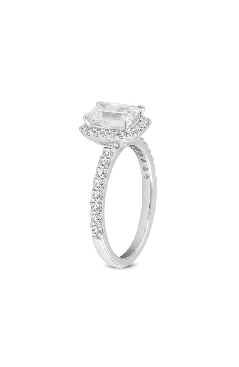 LuvMyJewelry Czarina 14K White Gold Emerald Cut Lab Grown Diamond Halo Engagement Ring - 1.75 ctw, Alternate, color, 14K White Gold