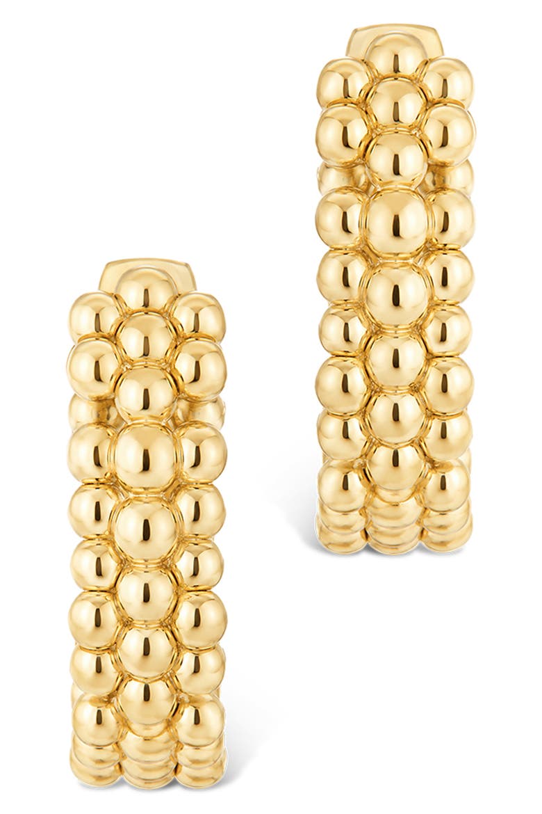 Beaded Luxe Hoop Earrings, Alternate, color, GOLD