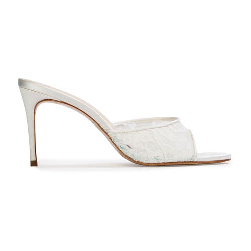 Black Suede Studio Celeste 80 Mule In White