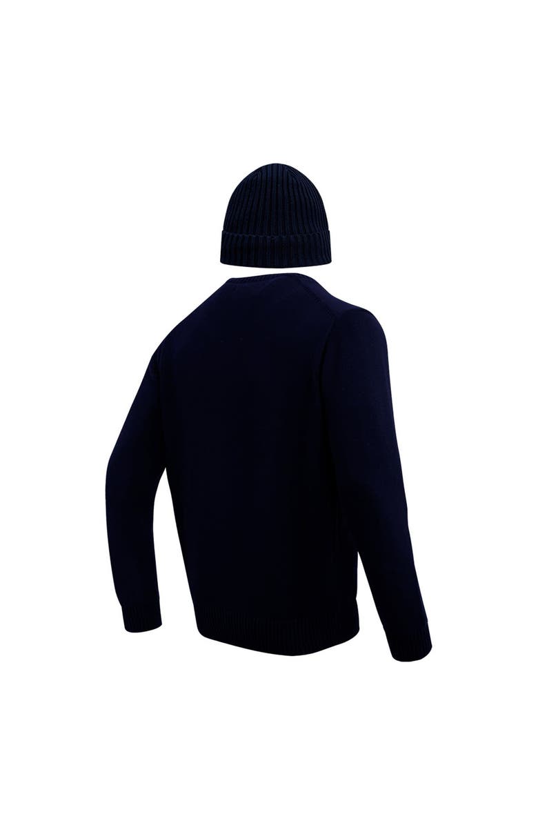 PRO STANDARD Men's Pro Standard Navy Chicago Bears Crewneck Pullover Sweater & Cuffed Knit Hat Box Gift Set, Alternate, color, 