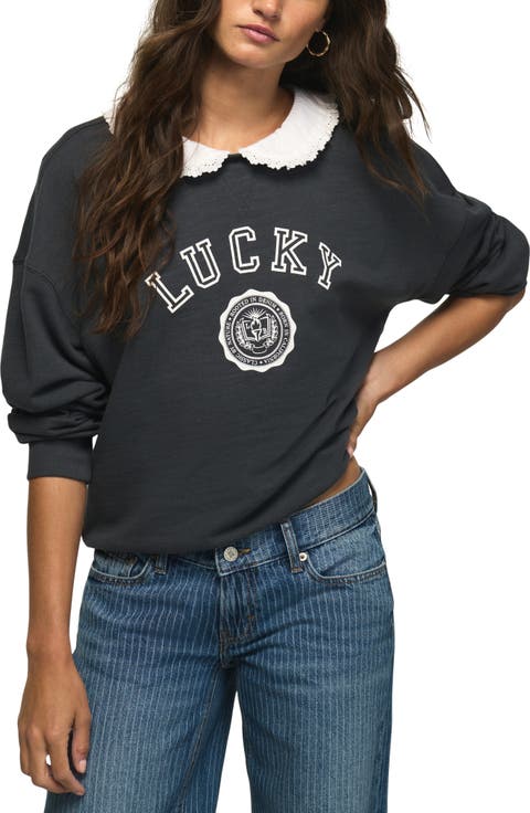 Peter Pan Collar Graphic Sweatshirt