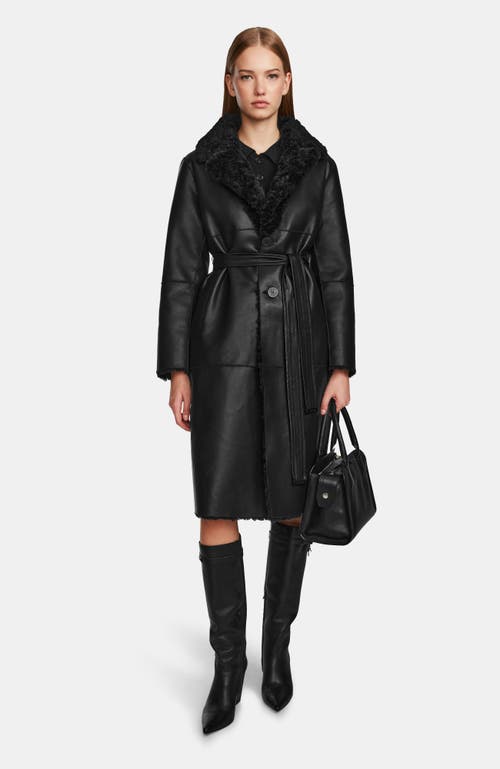 Rudsak Annabelle Reversible Teddy & Faux Leather Coat In Black