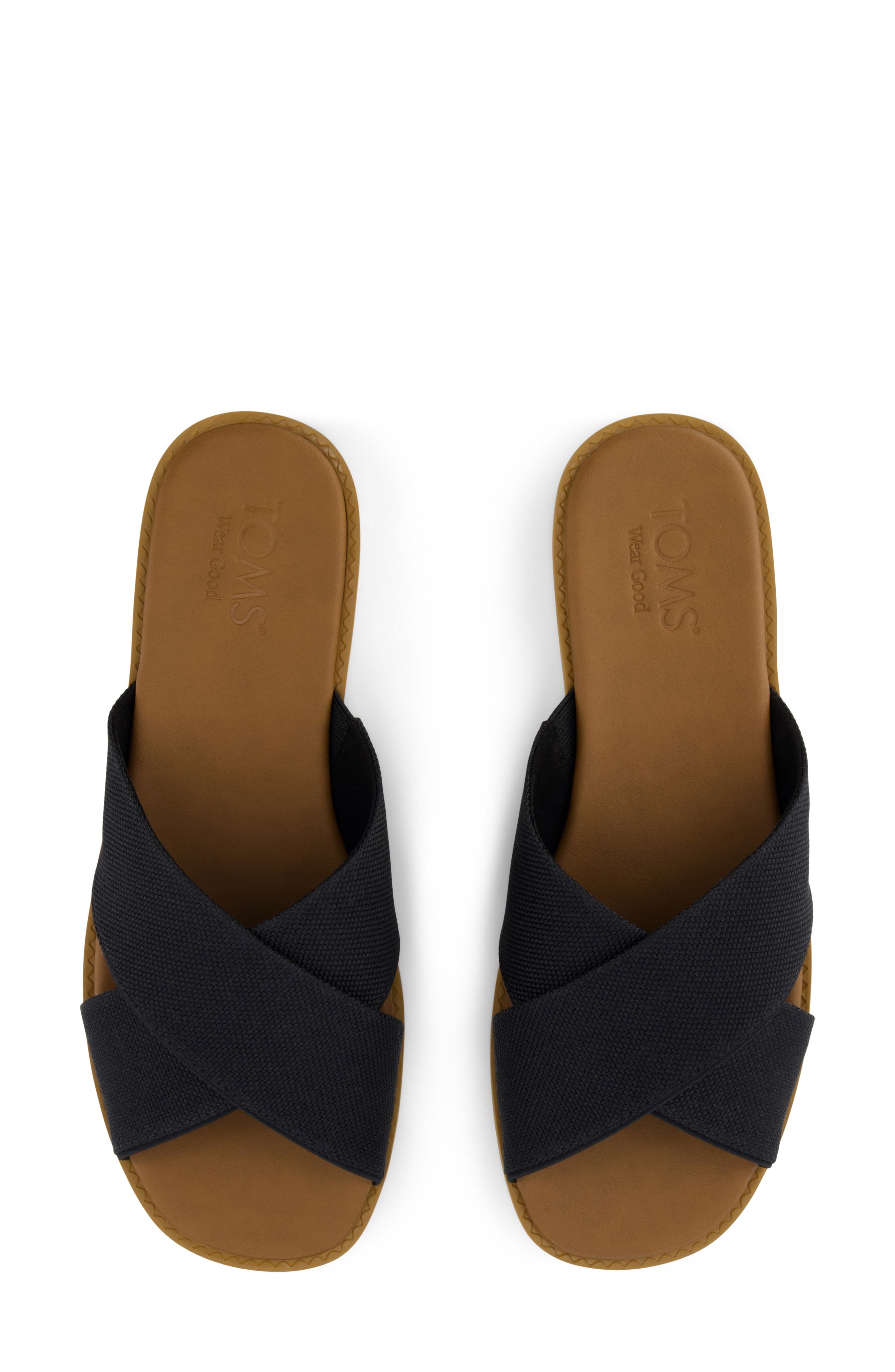 TOMS Mae Crisscross Slide Sandal, Alternate, color, Black