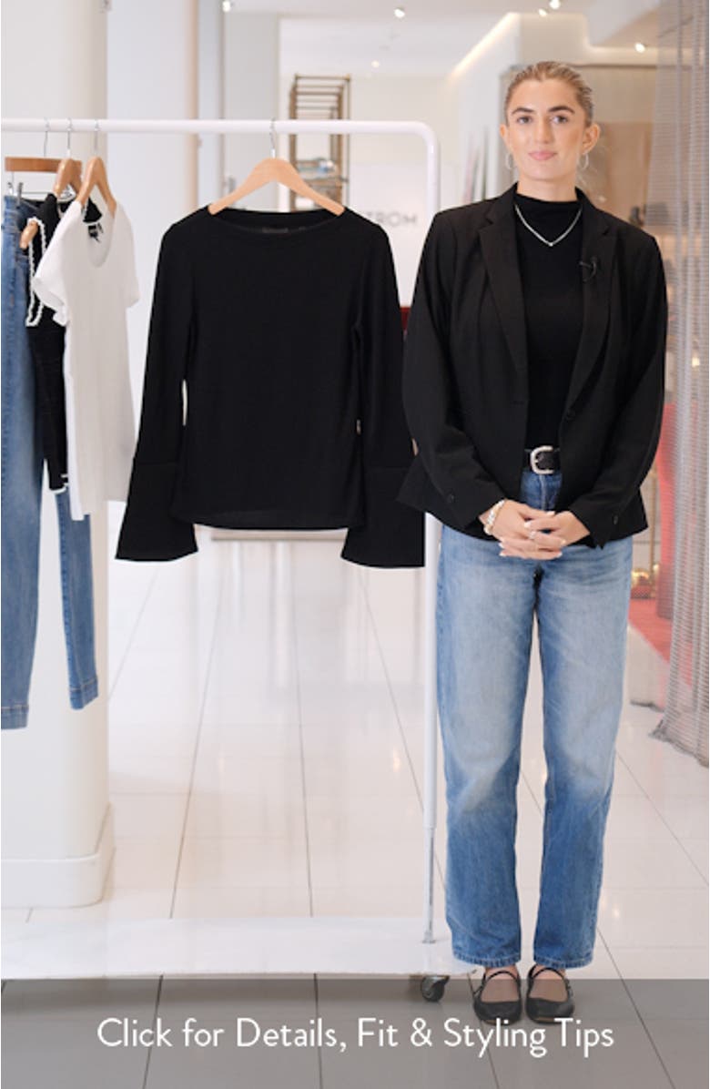 Bell Sleeve Crepe Top, sales video thumbnail