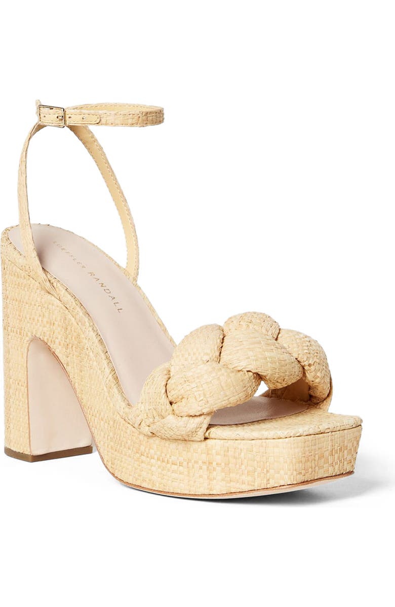 Loeffler Randall Fae Braided Raffia Platform Sandal, Main, color, Natural