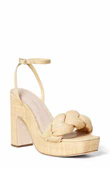 Loeffler Randall Fae Braided Raffia Platform Sandal