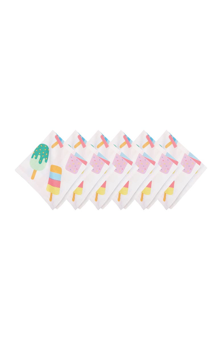 C&F Home Popsicle Summer Embroidered Napkins Set of 6, Main, color, Pink