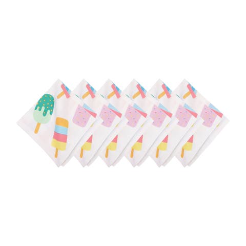Popsicle Summer Embroidered Napkins Set of 6