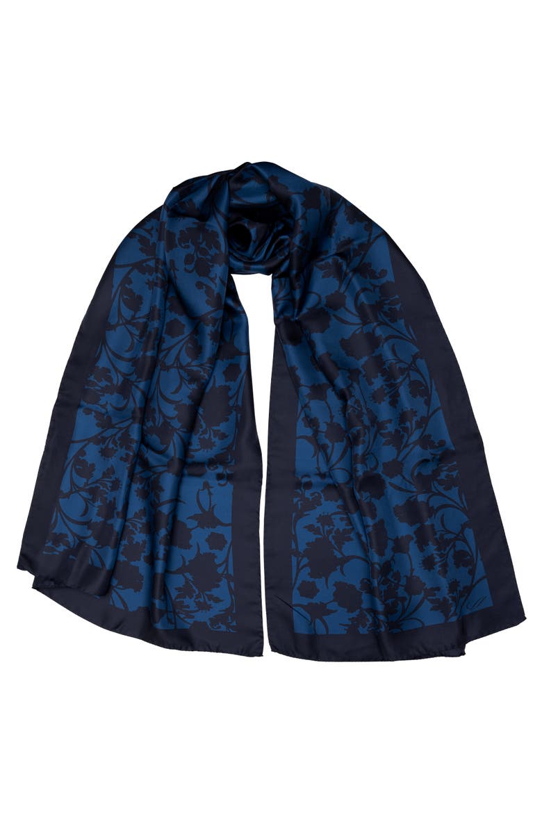Elizabetta Regina - Silk Scarf Shawl for Women, Main, color, Midnight Blue