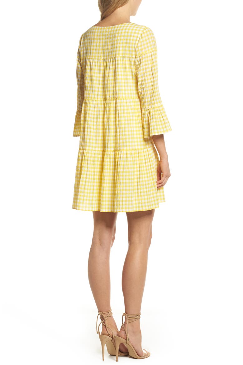 Gingham Swing Dress, Alternate, color, YELLOW/ WHITE