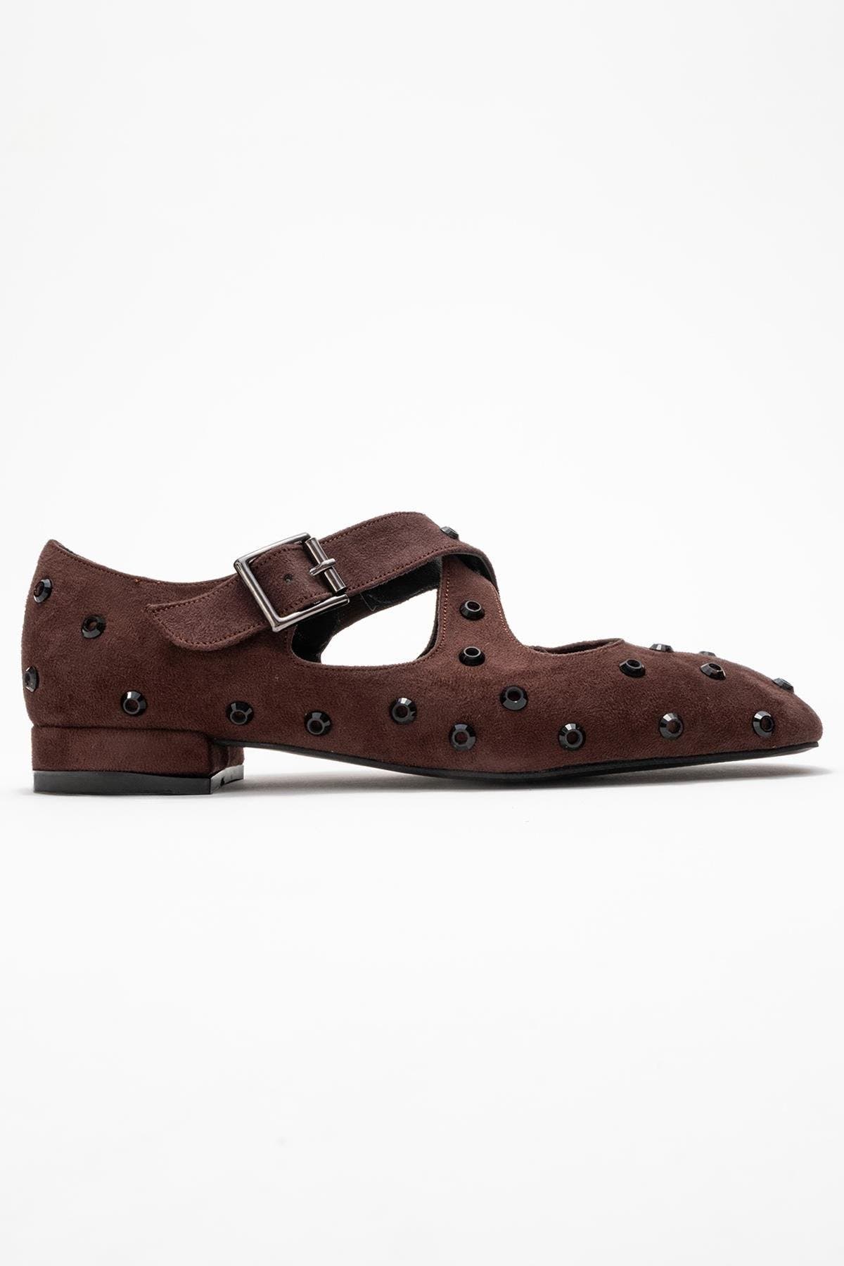 Addison Cross Strap Mary Jane Shoes, Alternate, color, Brown Suede Faux Leather