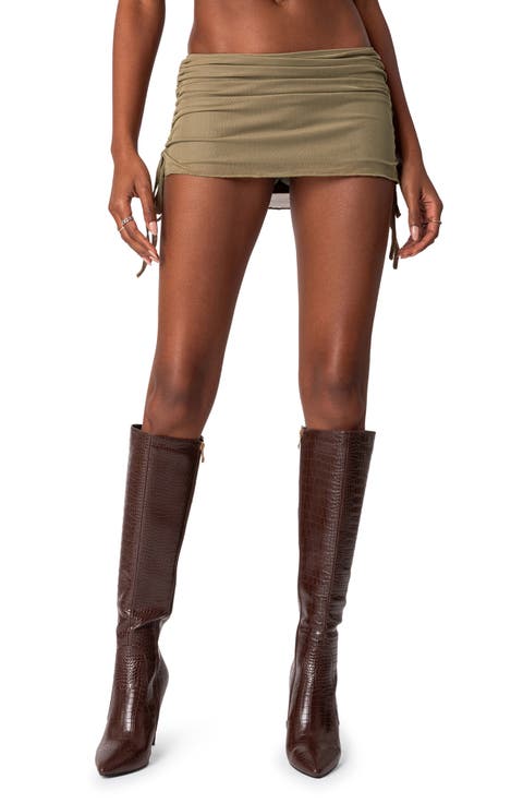 Joy Drawstring Mesh Miniskirt