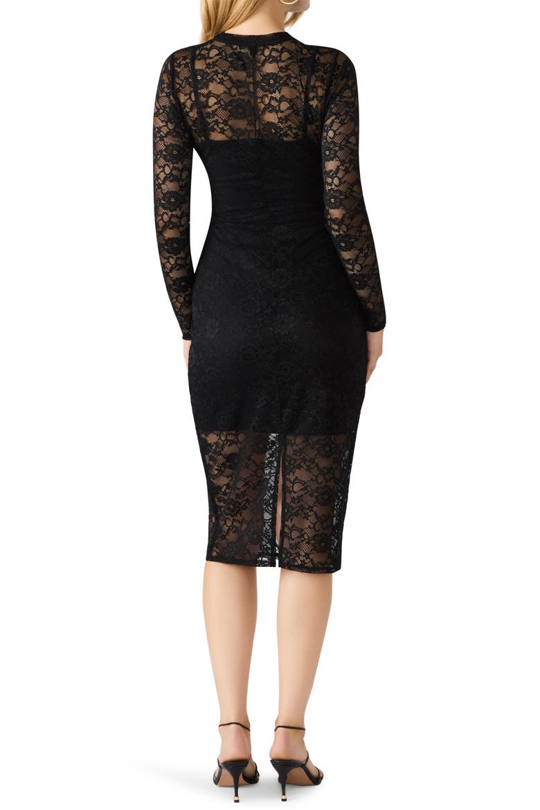Hailee Long Sleeve Lace Body-Con Dress, Alternate, color, BLACK