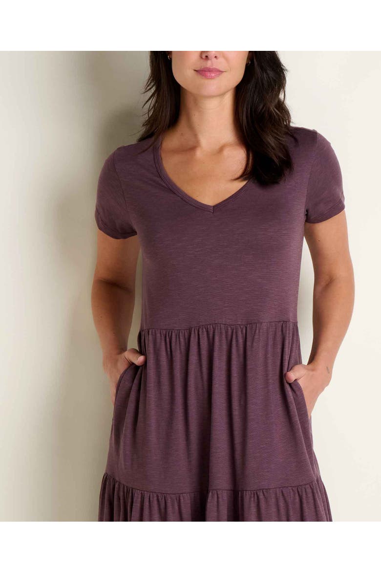 Marley Tiered Midi Dress, Alternate, color, Raisin