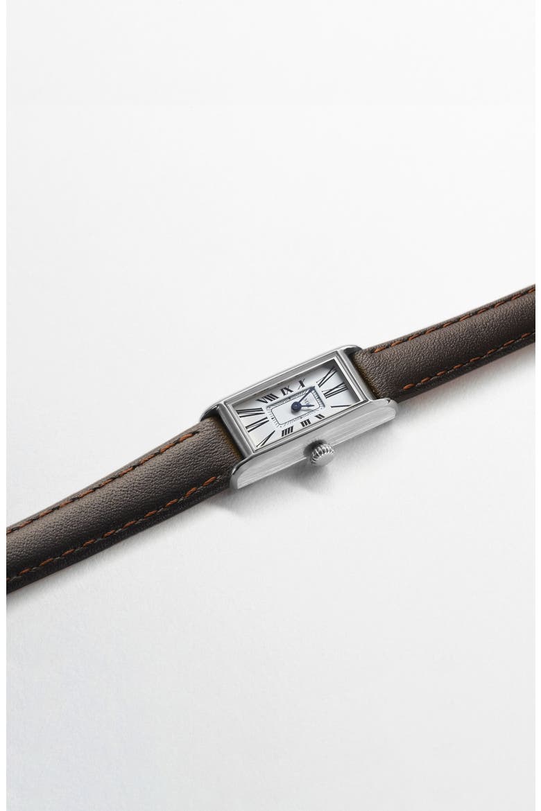 The Kimsey Classic Small Watch, Alternate, color, Silver Watch - Espresso Strap