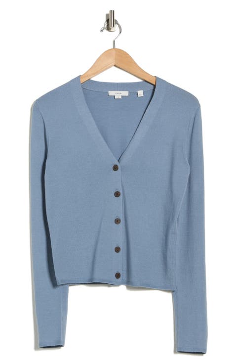Slim Button Front Wool Bend Cardigan