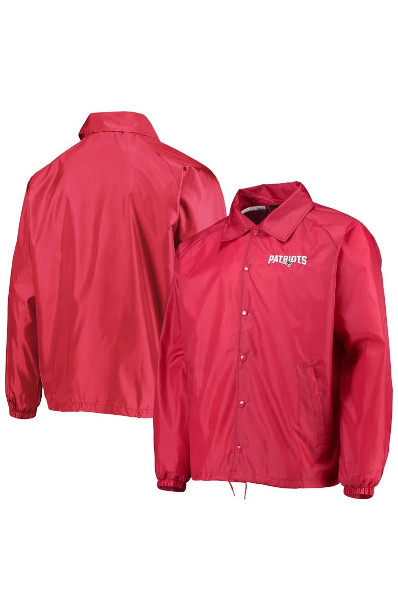 DUNBROOKE Men's Dunbrooke Red New England Patriots Coaches Classic Raglan Full-Snap Windbreaker Jacket, Main, color, Red