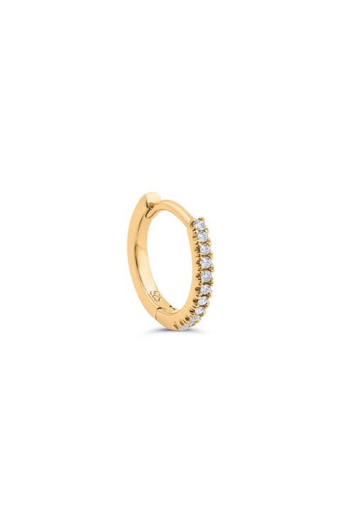 Pavé-All-Day Lab-Grown Diamond Single Hoop Earring