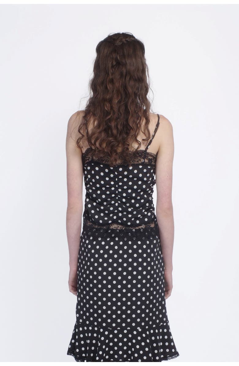 Anna Sui Polka Dot Ruched Lace Camisole, Alternate, color,