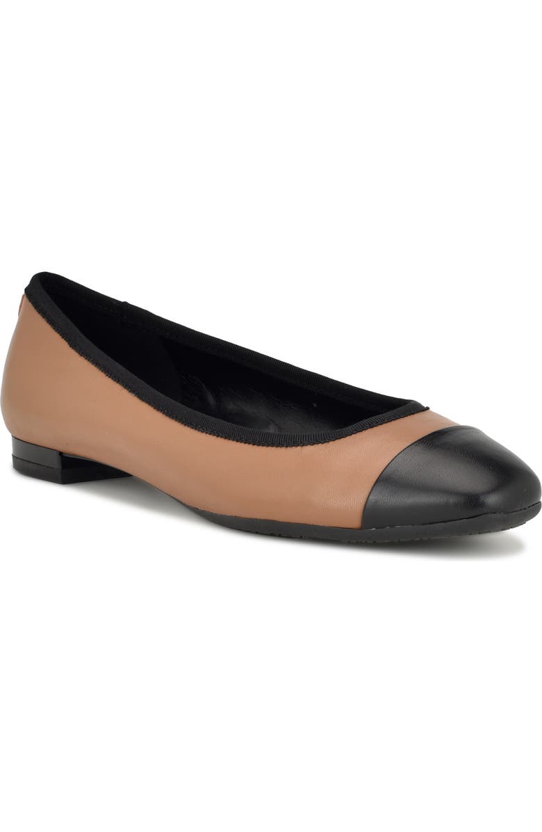 Nine West Ollin 9x9 Cap Toe Flat, Main, color, Light Brown 230