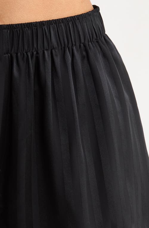 Lunya Stripe Washable Silk Button-up Short Pajamas In Black