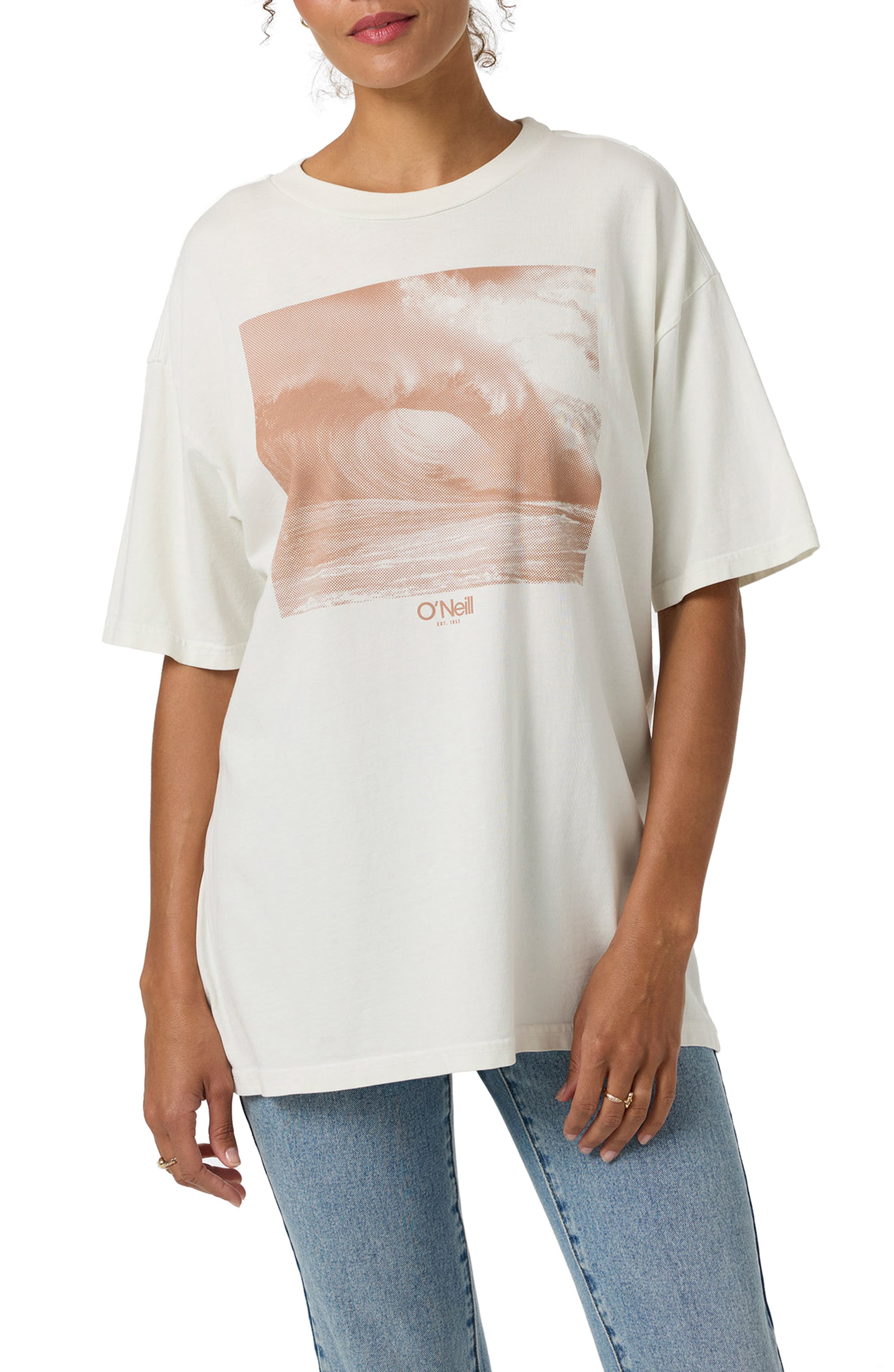 Wave Tone Oversize Graphic T-Shirt