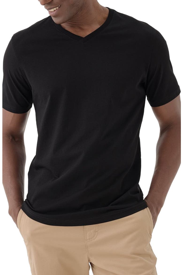 Organic Softspun V-Neck Tee, Main, color, Black