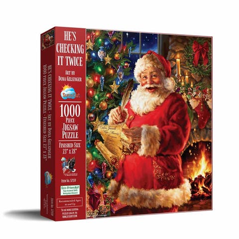 Hes Checking it Twice 1000 piece Jigsaw Puzzle for Adults