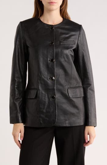 rag & bone Payley Leather Blazer in Black at Nordstrom Rack, Size 8