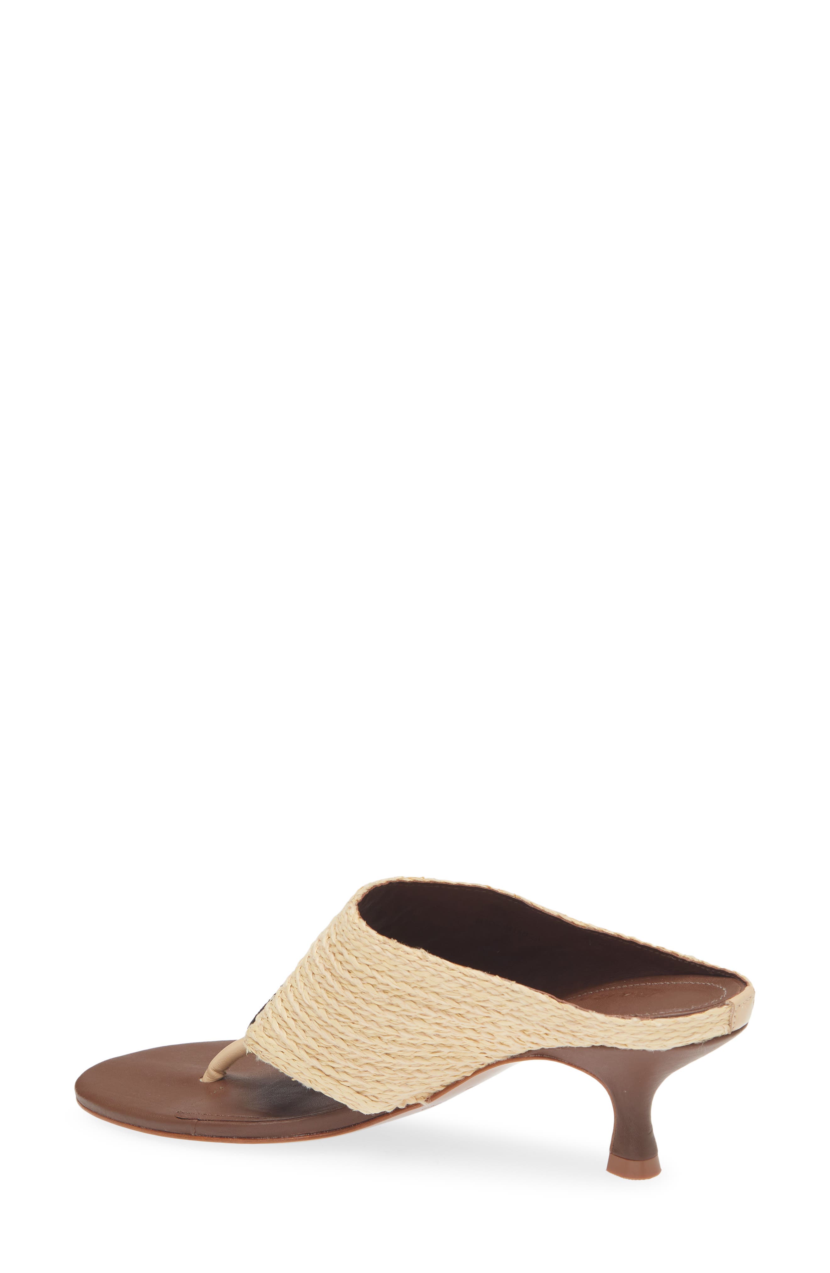 FARM Rio Icons Raffia Kitten Heel Flip Flop, Alternate, color, Walnut Banana