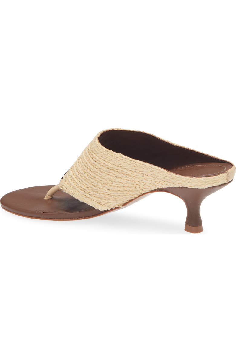 FARM Rio Icons Raffia Kitten Heel Flip Flop, Alternate, color, Walnut Banana