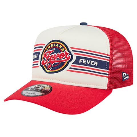 Unisex New Era  White/Red Indiana Fever Banner Foam Front 9FIFTY A-Frame Adjustable Trucker Hat