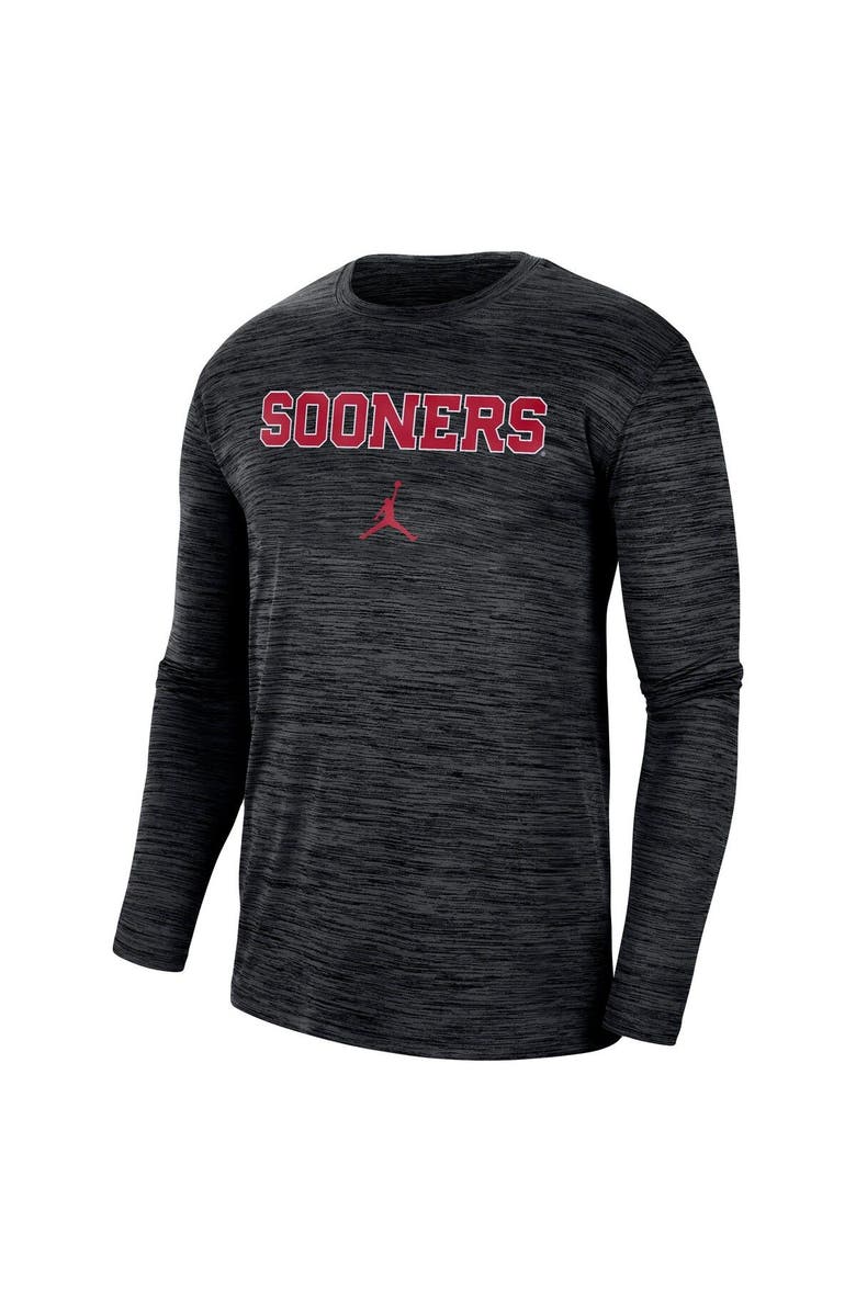 Jordan Brand Men's Jordan Brand Black Oklahoma Sooners Team Velocity Performance Long Sleeve T-Shirt, Alternate, color, 