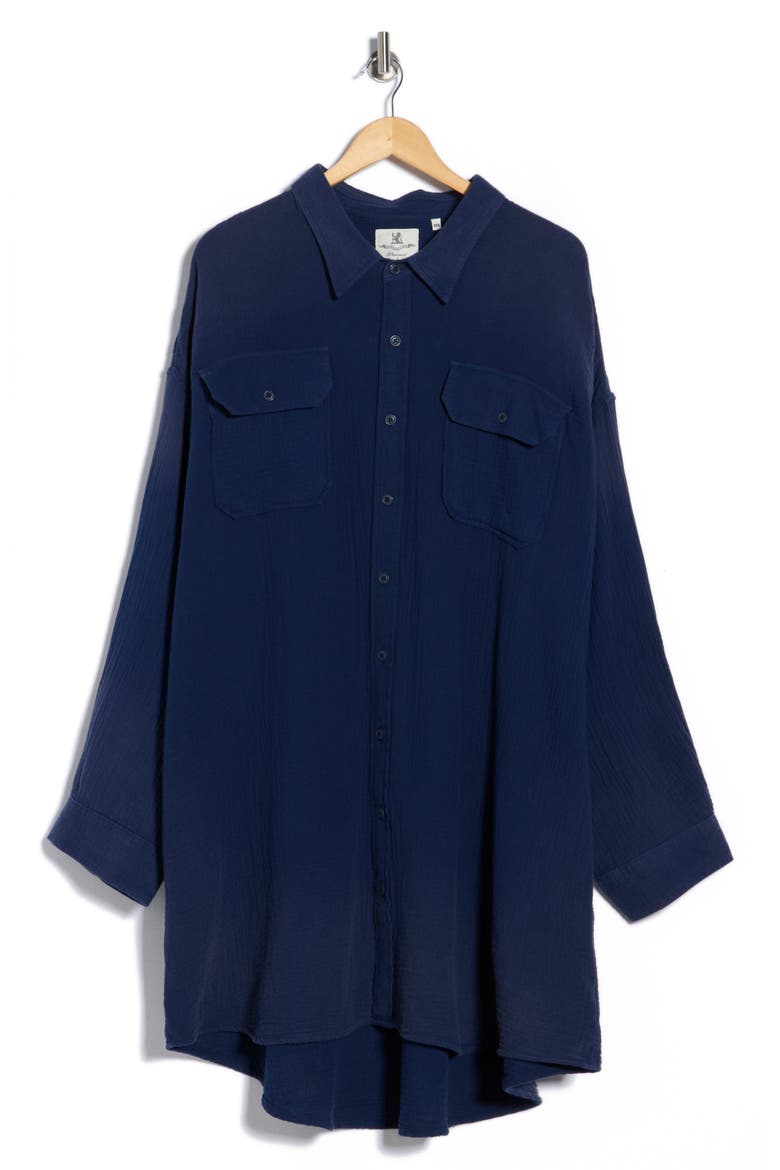 Utility Shirtdress, Alternate, color, WASHED BLUE GAUZE