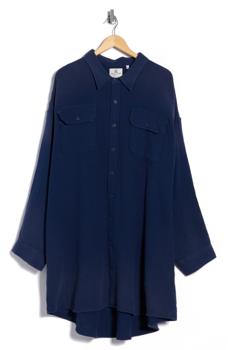 DENIMIST Utility Shirtdress, Alternate, color, Washed Blue Gauze
