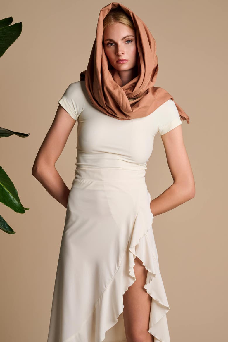 Melbourne Shawl with Fringed Hem, UPF 50+ Sun Protection, Alternate, color, Mocha Mousse