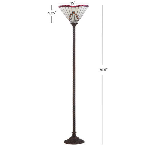 Jonathan Y Smith Tiffany-style 70.5" Torchiere Led Floor Lamp, Bronze In Bronze