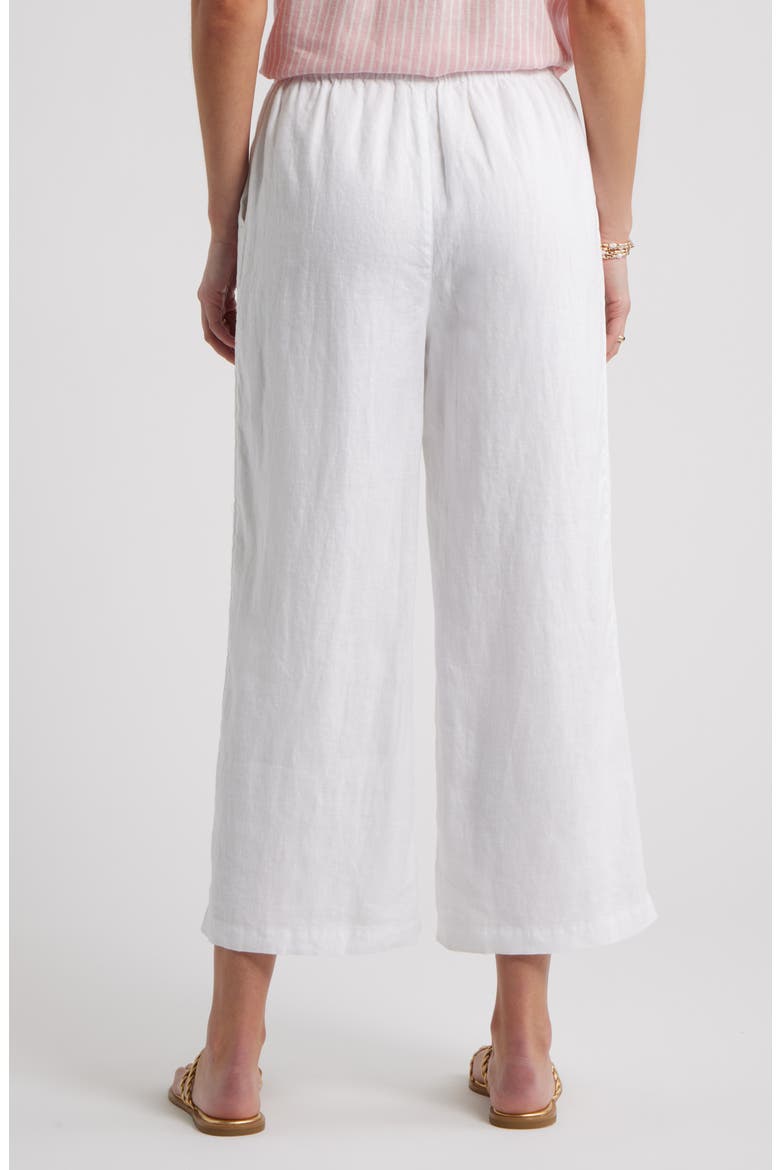 Wide Leg Crop Linen Pants, Alternate, color, WHITE