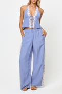 LSPACE Sur Wide Leg Linen Blend Cover-Up Pants