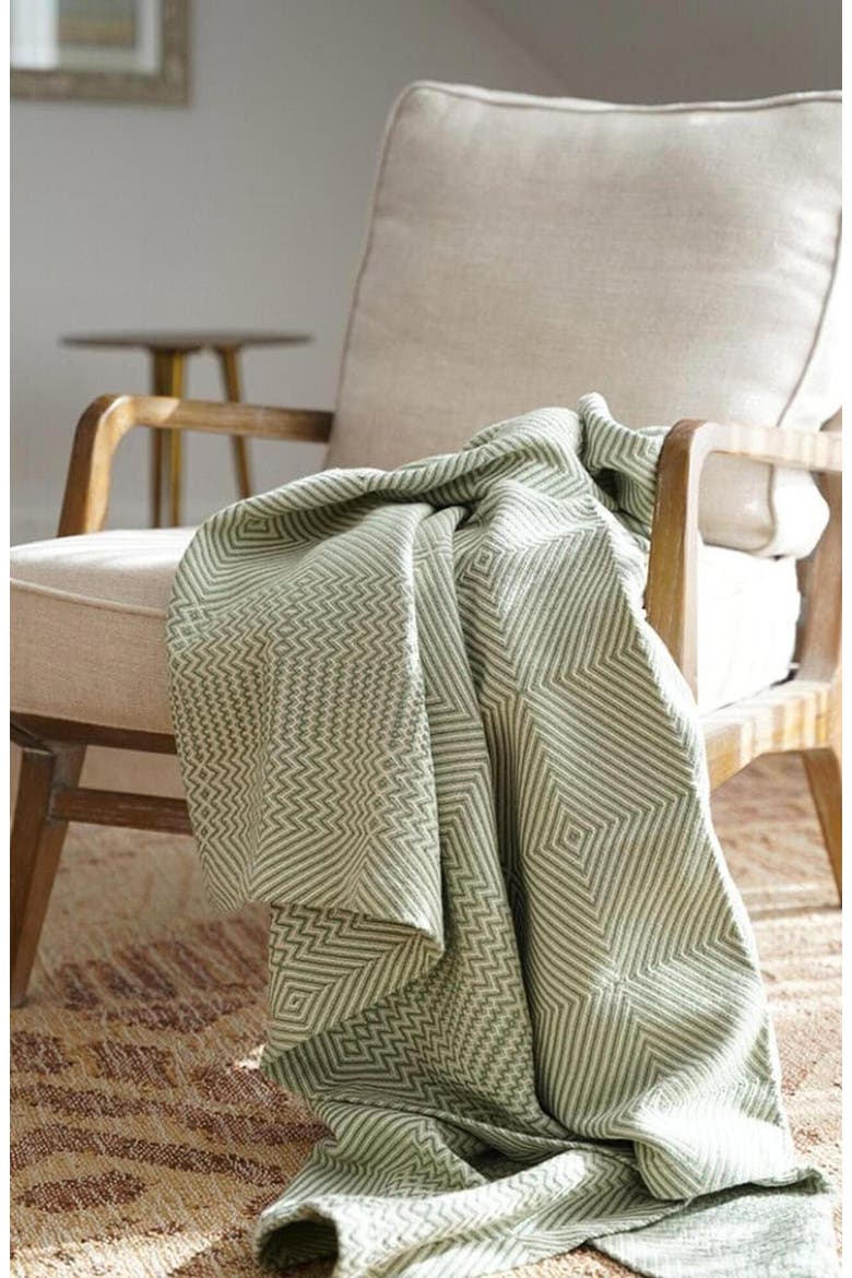 Throw Cotton Whalebone Blanket, Alternate, color, Palm