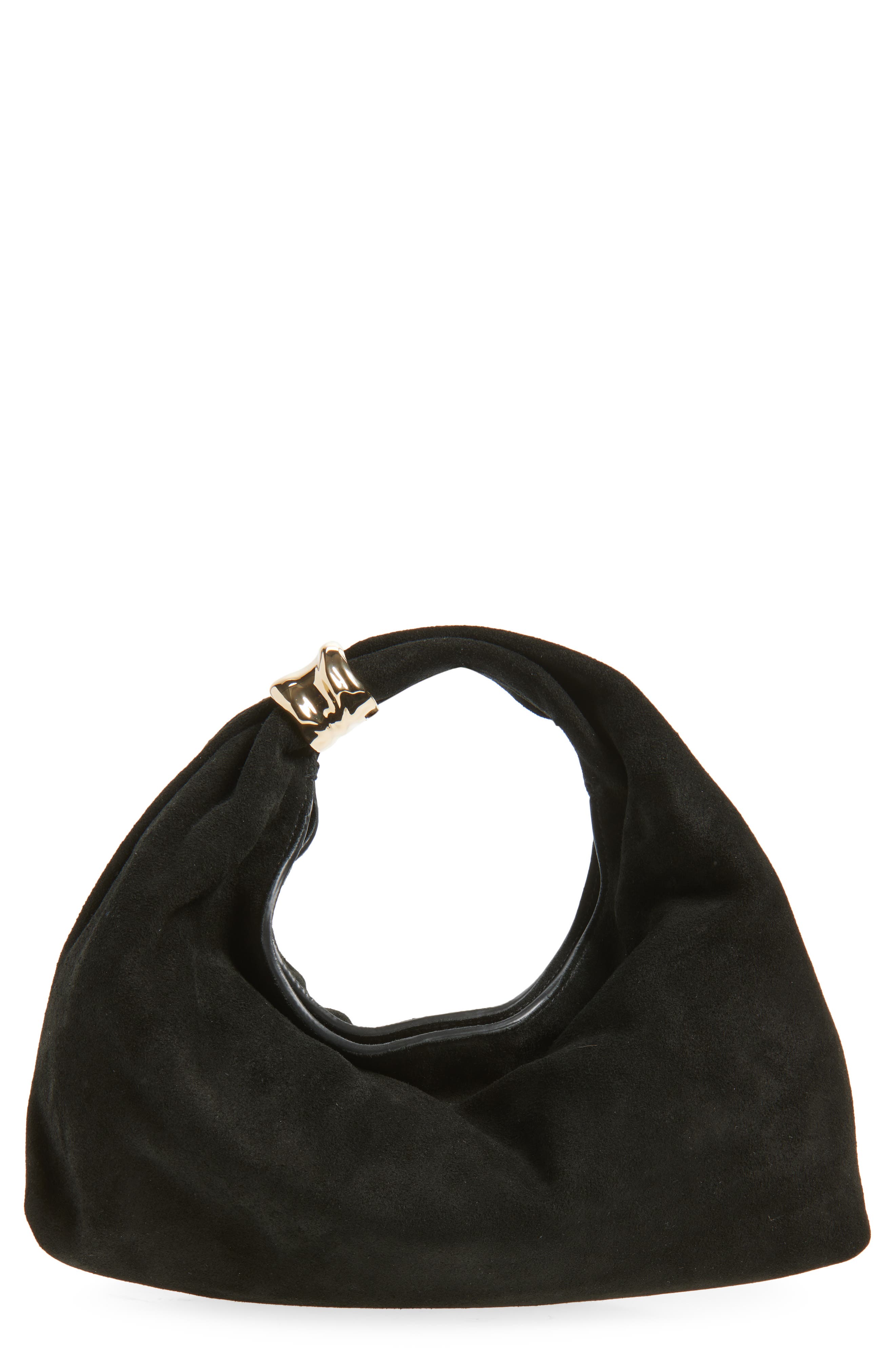 Madewell The Suede Mini Ring Pouch, Main, color, True Black
