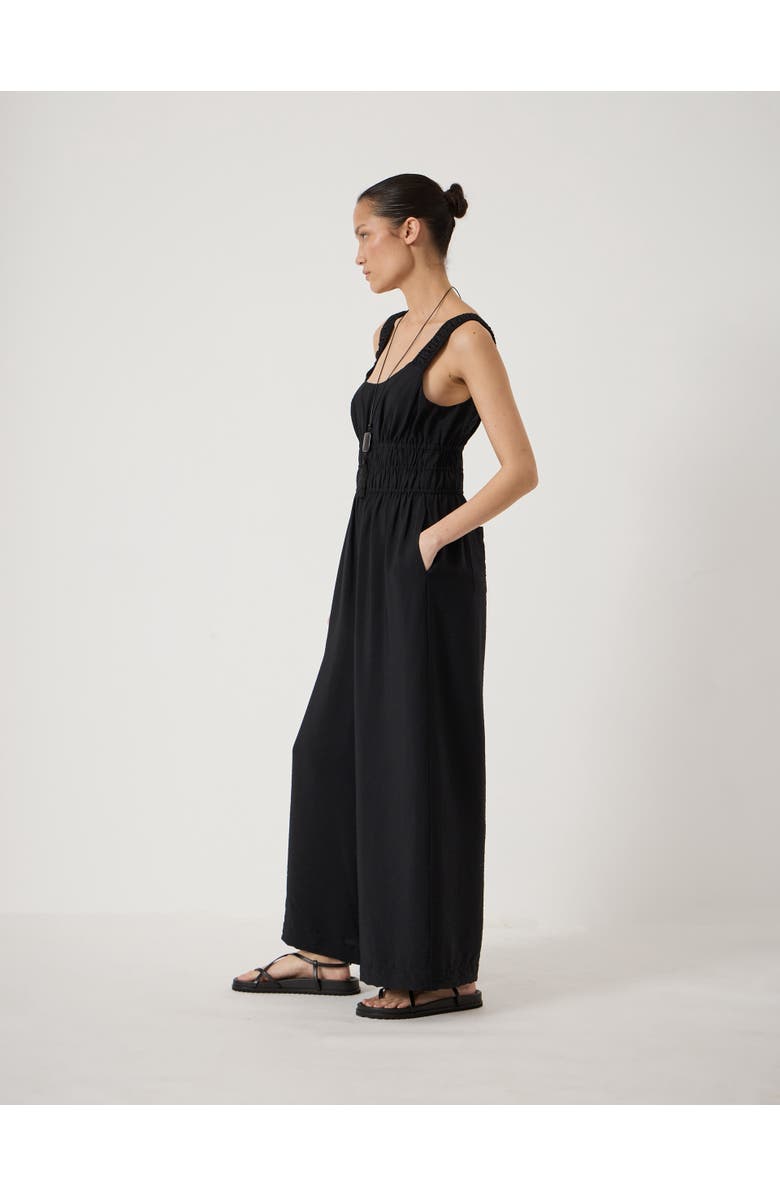 Hush Wrenna Gathered Straps Airflow Jumpsuit, Alternate, color, Black