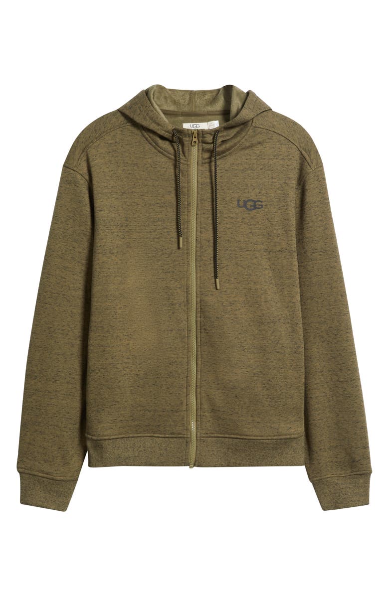 UGG<sup>®</sup> Shiloh Fleece Zip Hoodie, Alternate, color, Burnt Olive Heather
