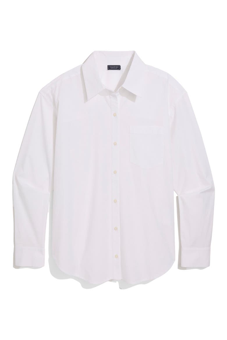 Birdie Stretch Cotton Button-Up Shirt, Main, color, WHITE CAP