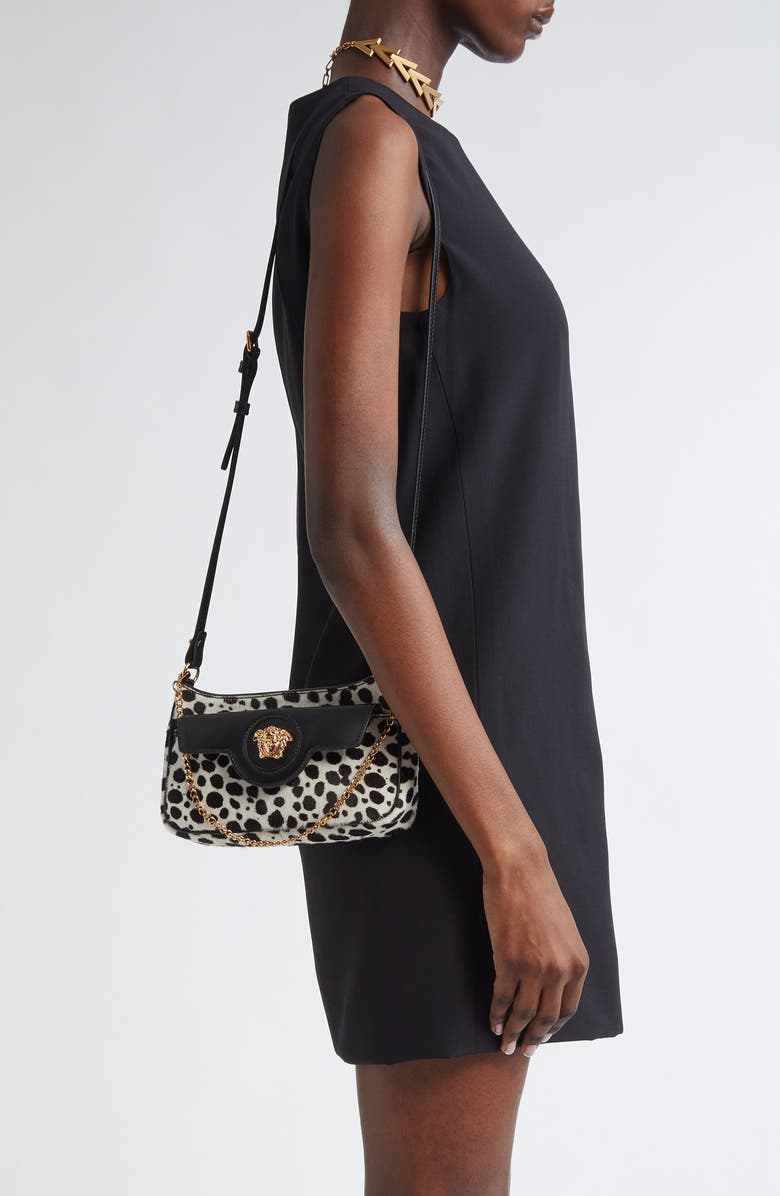 Versace Mini Medusa Genuine Calf Hair Shoulder Bag, Alternate, color,